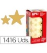 GOMETS AUTOADHESIVOS ESTRELLAS GRANDES ORO EN ROLLO CON 1416 UNIDAD...
