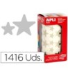 GOMETS AUTOADHESIVOS ESTRELLAS GRANDES PLATA EN ROLLO CON 1416 UNID...