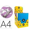 CARPETA 4 ANILLAS 40 MM MIXTAS LIDERPAPEL ANTARTIK A4 FORRADA COLOR...