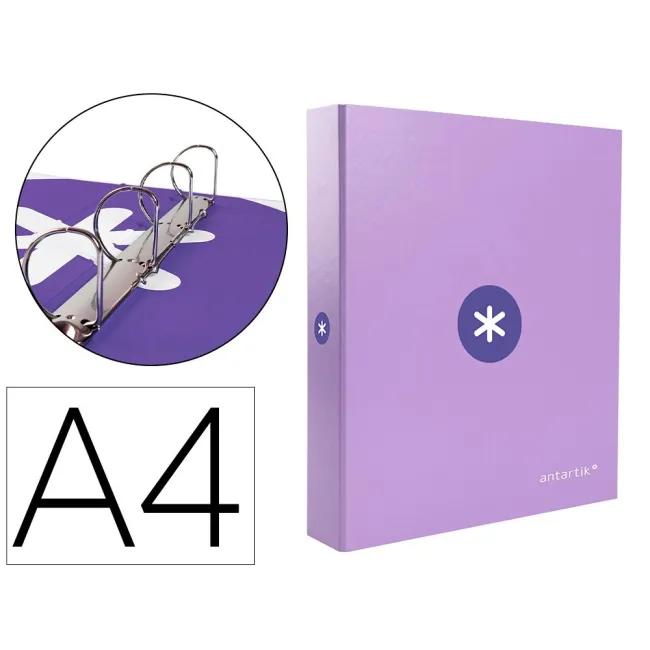 CARPETA 4 ANILLAS 40 MM MIXTAS LIDERPAPEL ANTARTIK A4 FORRADA COLOR...