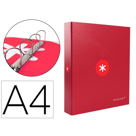 CARPETA 4 ANILLAS 40 MM MIXTAS LIDERPAPEL ANTARTIK A4 FORRADA COLOR...