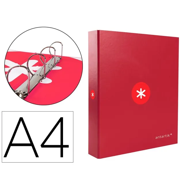CARPETA 4 ANILLAS 40 MM MIXTAS LIDERPAPEL ANTARTIK A4 FORRADA COLOR...