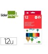 LAPICES DE COLORES LIDERPAPEL C/ DE 12 COLORES JUMBO CON SACAPUNTAS