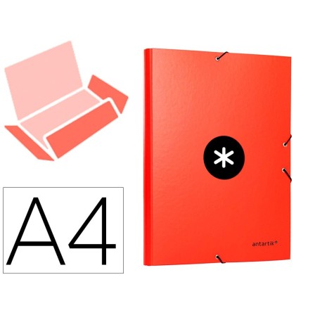 CARPETA LIDERPAPEL ANTARTIK GOMAS A4 3 SOLAPAS CARTON FORRADO COLOR...