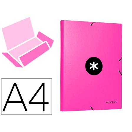 CARPETA LIDERPAPEL ANTARTIK GOMAS A4 3 SOLAPAS CARTON FORRADO COLOR...