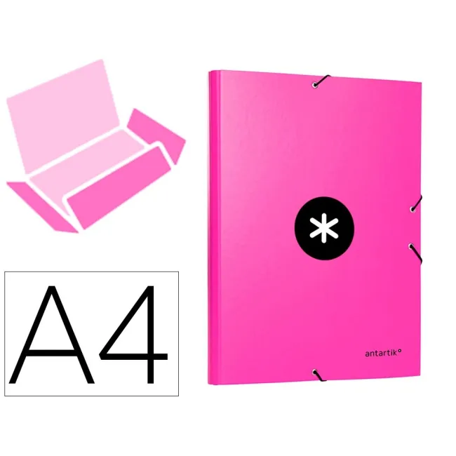 CARPETA LIDERPAPEL ANTARTIK GOMAS A4 3 SOLAPAS CARTON FORRADO COLOR...