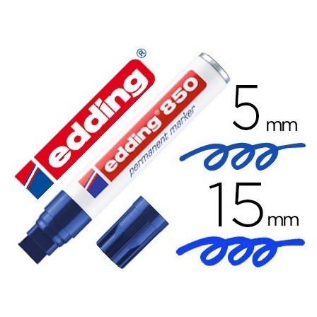 ROTULADOR EDDING MARCADOR PERMANENTE 850 AZUL PUNTA BISELADA 5-15 M...