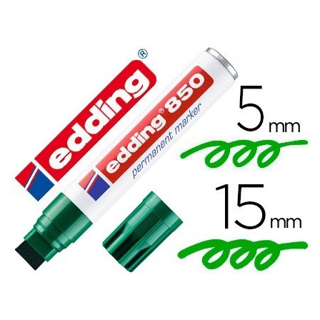 ROTULADOR EDDING MARCADOR PERMANENTE 850 VERDE PUNTA BISELADA 5-15 ...