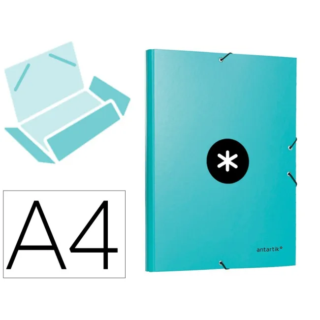 CARPETA LIDERPAPEL ANTARTIK GOMAS A4 3 SOLAPAS CARTON FORRADO COLOR...