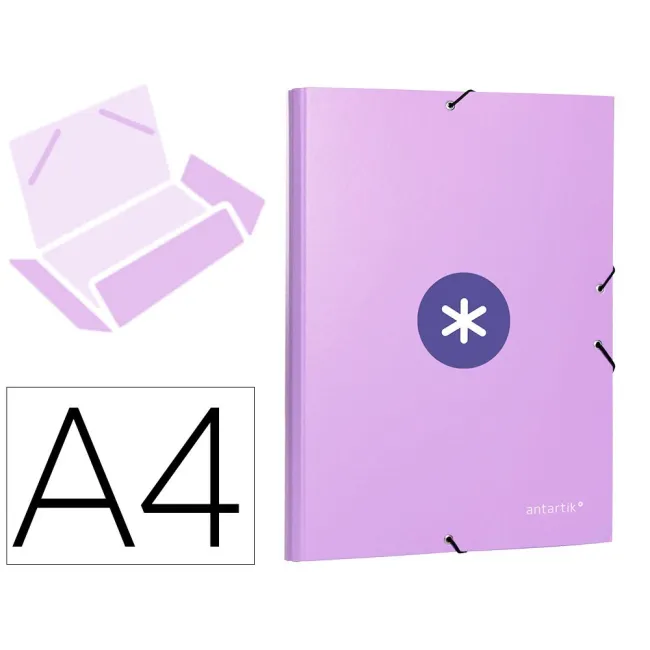 CARPETA LIDERPAPEL ANTARTIK GOMAS A4 3 SOLAPAS CARTON FORRADO COLOR...