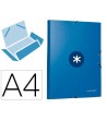 CARPETA LIDERPAPEL ANTARTIK GOMAS A4 3 SOLAPAS CARTON FORRADO AZUL ...