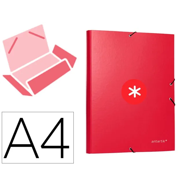 CARPETA LIDERPAPEL ANTARTIK GOMAS A4 3 SOLAPAS CARTON FORRADO COLOR...