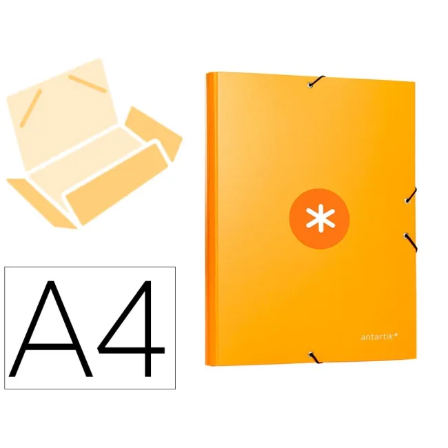 CARPETA LIDERPAPEL ANTARTIK GOMAS A4 3 SOLAPAS CARTON FORRADO COLOR...