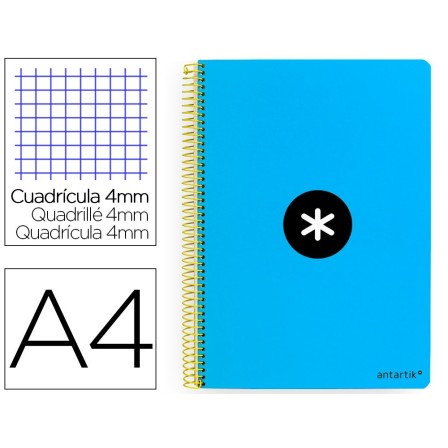 CUADERNO ESPIRAL LIDERPAPEL A4 ANTARTIK TAPA DURA 80H 100GR CUADRO ...