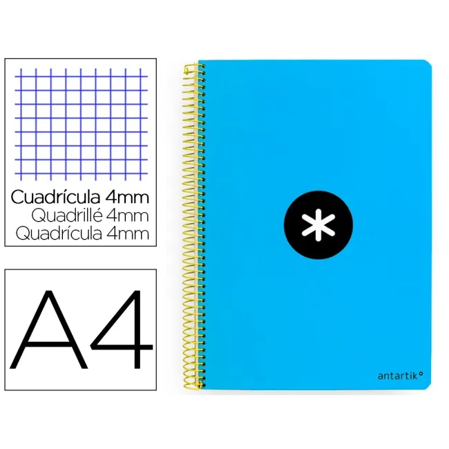 CUADERNO ESPIRAL LIDERPAPEL A4 ANTARTIK TAPA DURA 80H 100GR CUADRO ...