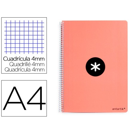 CUADERNO ESPIRAL LIDERPAPEL A4 ANTARTIK TAPA DURA 80H 100GR CUADRO ...