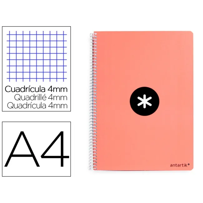 CUADERNO ESPIRAL LIDERPAPEL A4 ANTARTIK TAPA DURA 80H 100GR CUADRO ...