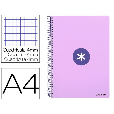 CUADERNO ESPIRAL LIDERPAPEL A4 ANTARTIK TAPA DURA 80H 100GR CUADRO ...