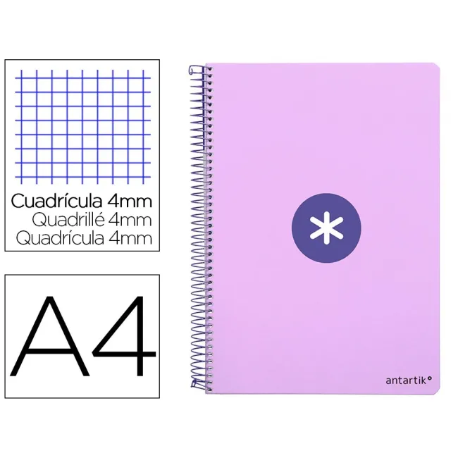 CUADERNO ESPIRAL LIDERPAPEL A4 ANTARTIK TAPA DURA 80H 100GR CUADRO ...