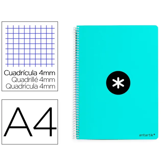 CUADERNO ESPIRAL LIDERPAPEL A4 ANTARTIK TAPA DURA 80H 100GR CUADRO ...