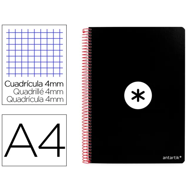 CUADERNO ESPIRAL LIDERPAPEL A4 ANTARTIK TAPA DURA 80H 100GR CUADRO ...