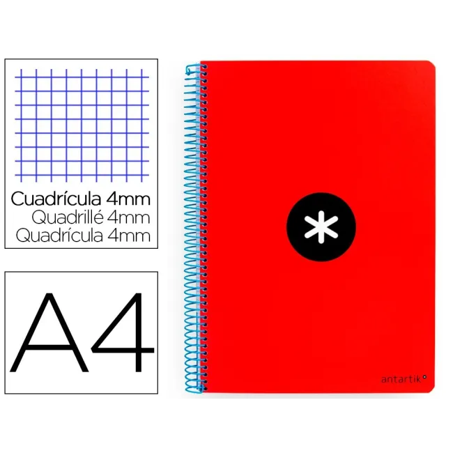 CUADERNO ESPIRAL LIDERPAPEL A4 ANTARTIK TAPA DURA 80H 100GR CUADRO ...