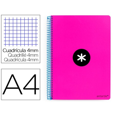 CUADERNO ESPIRAL LIDERPAPEL A4 ANTARTIK TAPA DURA 80H 100GR CUADRO ...