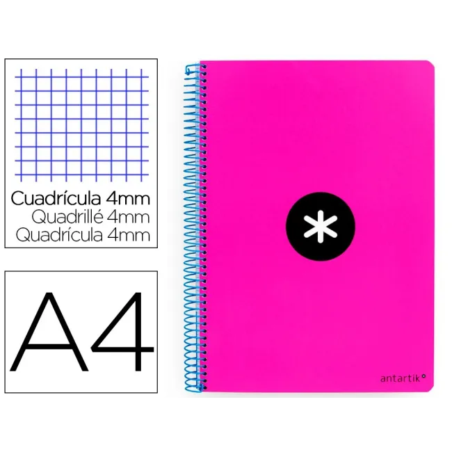 CUADERNO ESPIRAL LIDERPAPEL A4 ANTARTIK TAPA DURA 80H 100GR CUADRO ...