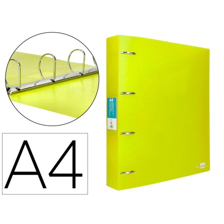 CARPETA LIDERPAPEL 4 ANILLAS MIXTAS 40 MM POLIPROPILENO DIN A4 AMAR...