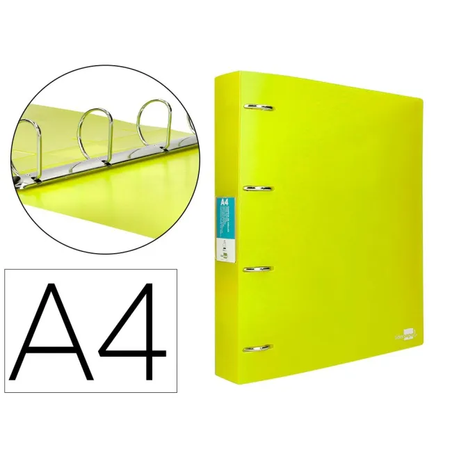 CARPETA LIDERPAPEL 4 ANILLAS MIXTAS 40 MM POLIPROPILENO DIN A4 AMAR...