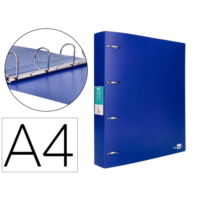 CARPETA LIDERPAPEL 4 ANILLAS MIXTAS 40 MM POLIPROPILENO DIN A4 AZUL...