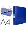 CARPETA LIDERPAPEL 4 ANILLAS MIXTAS 40 MM POLIPROPILENO DIN A4 AZUL...