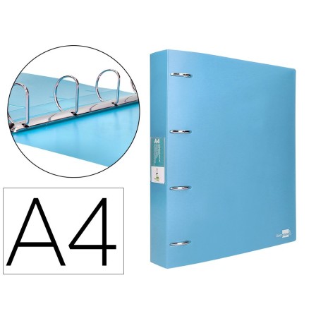 CARPETA LIDERPAPEL 4 ANILLAS MIXTAS 40 MM POLIPROPILENO DIN A4 CELE...