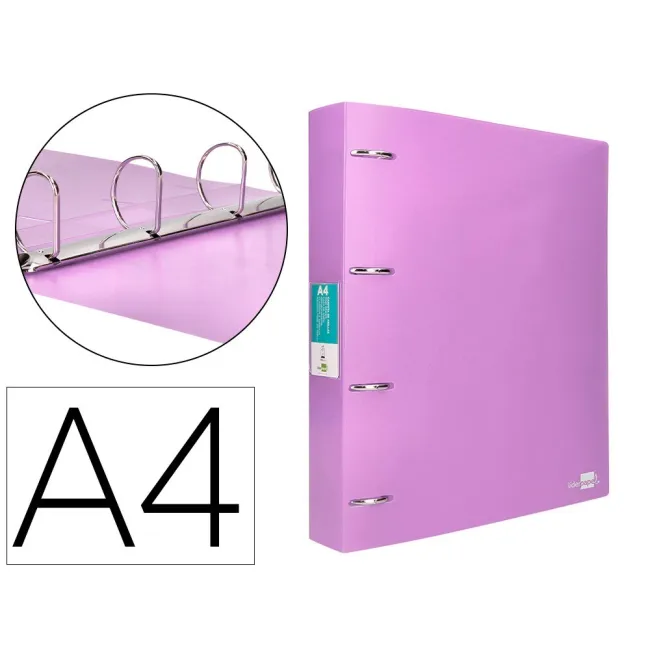 CARPETA LIDERPAPEL 4 ANILLAS MIXTAS 40 MM POLIPROPILENO DIN A4 LAVA...