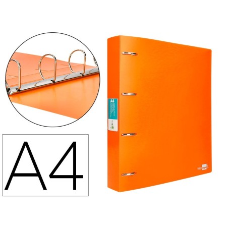 CARPETA LIDERPAPEL 4 ANILLAS MIXTAS 40 MM POLIPROPILENO DIN A4 NARA...