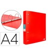 CARPETA LIDERPAPEL 4 ANILLAS MIXTAS 40 MM POLIPROPILENO DIN A4 ROJO...