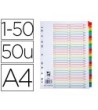 SEPARADOR NUMERICO Q-CONNECT PLASTICO 1-50 JUEGO DE 50 SEPARADORES ...