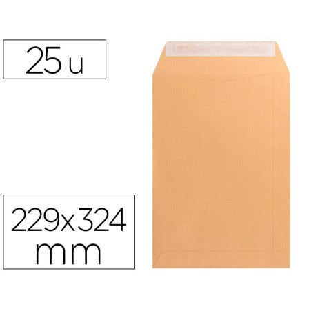 SOBRE LIDERPAPEL BOLSA N 7 KRAFT DIN C4 229X324 MM TIRA DE SILICONA...