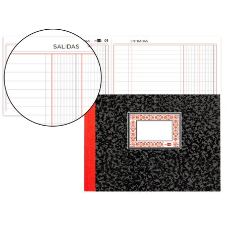 LIBRO LIDERPAPEL CARTONE CUARTO APAISADO 100 HOJAS CAJA ENTRADA Y S...