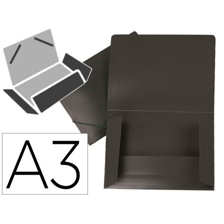 CARPETA LIDERPAPEL PORTADOCUMENTOS SOLAPAS POLIPROPILENO DIN A3 NEG...