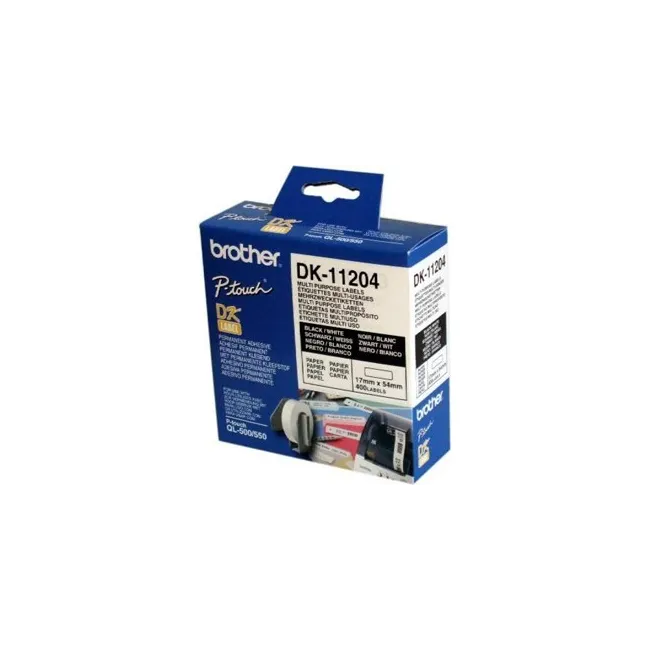 ETIQUETA ADHESIVA BROTHER DK11204 -TAMAÑO 17X54 MM PARA IMPRESORAS ...