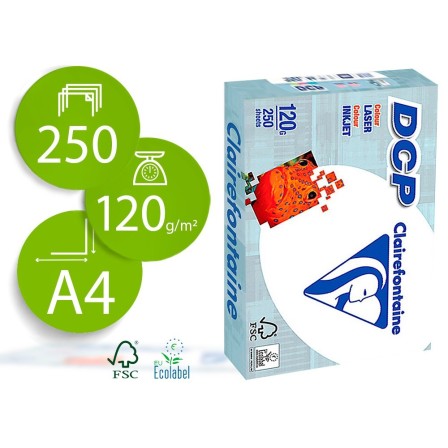 PAPEL FOTOCOPIADORA CLAIREFONTAINE DIN A4 120 GRAMOS PAQUETE DE 250...