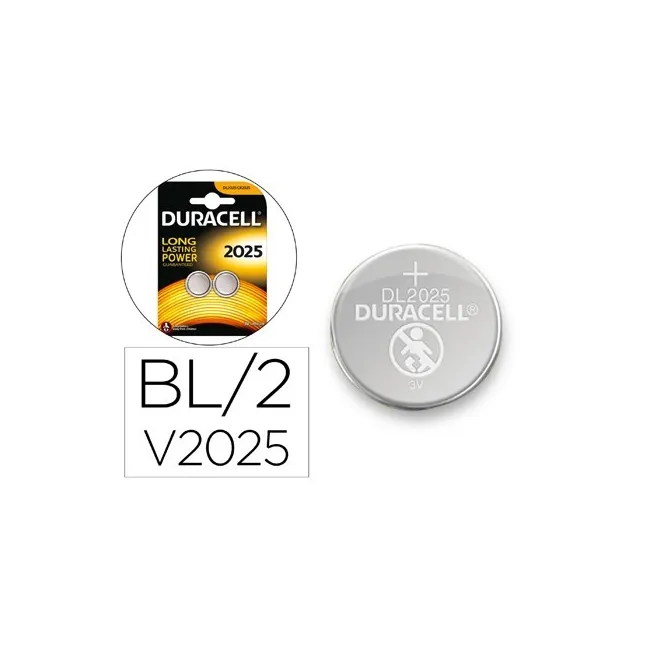 PILA DURACELL ALCALINA BOTON CR2025 BLISTER 2 UNIDADES