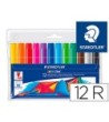ROTULADOR STAEDTLER COLOR JUMBO TRAZO 3 MM -ESTUCHE DE 12 COLORES S...