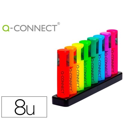 ROTULADOR Q-CONNECT FLUORESCENTE NEON PUNTA BISELADA ESTUCHE DE SOB...