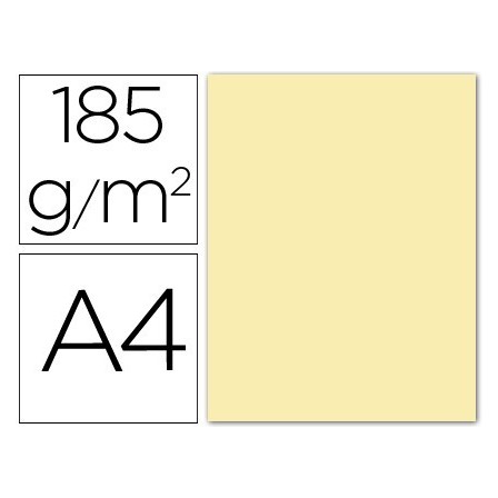 CARTULINA GUARRO DIN A4 CREMA 185 GR PAQUETE 50 H