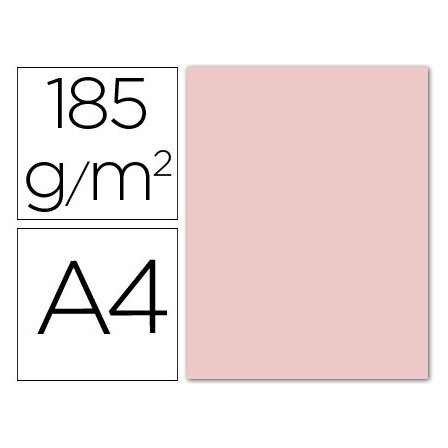 CARTULINA GUARRO DIN A4 ROSA 185 GR PAQUETE 50 H