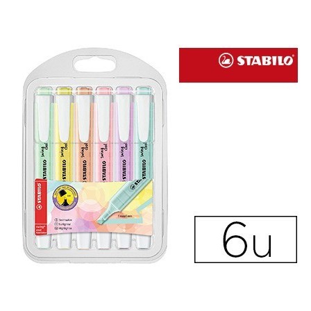 ROTULADOR STABILO FLUORESCENTE SWING COOL COLOR PASTEL BOLSA DE 6 U...
