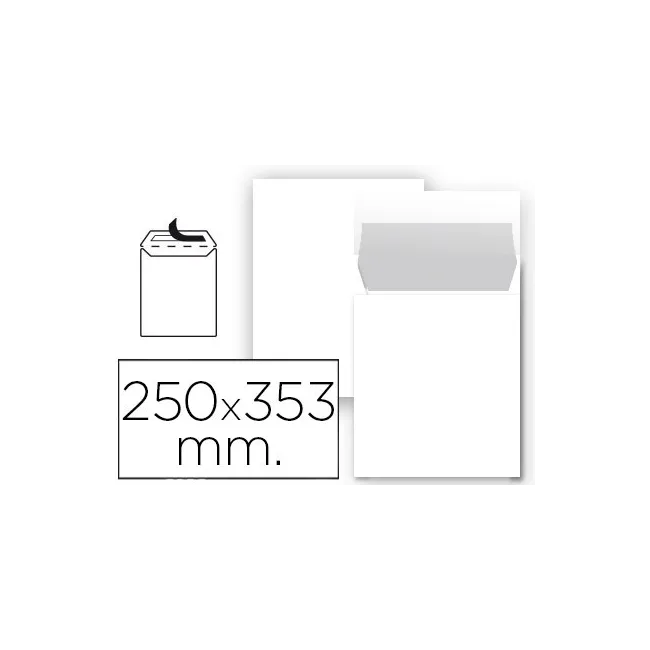SOBRE LIDERPAPEL BOLSA N 10 BLANCO FOLIO PROLONGADO 250X353 MM TIRA...