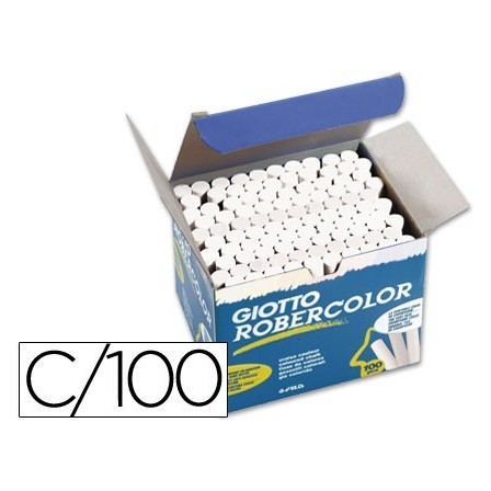 TIZA BLANCA ANTIPOLVO ROBERCOLOR -CAJA DE 100 UNIDADES